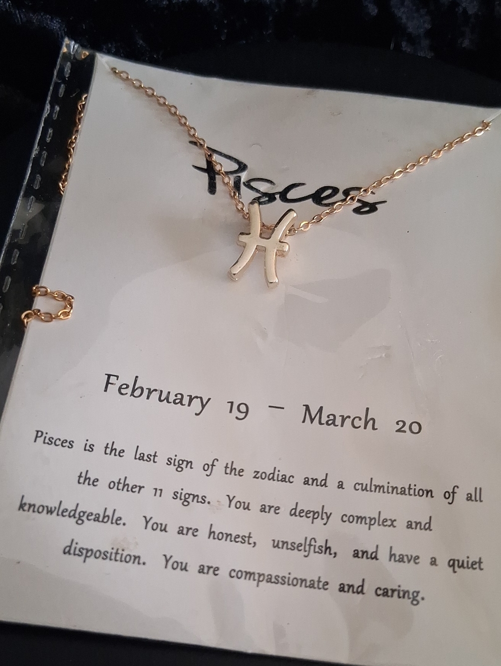 Gold Pisces Zodiac Pendant Necklace for Women 18 To 20 Inch Long
